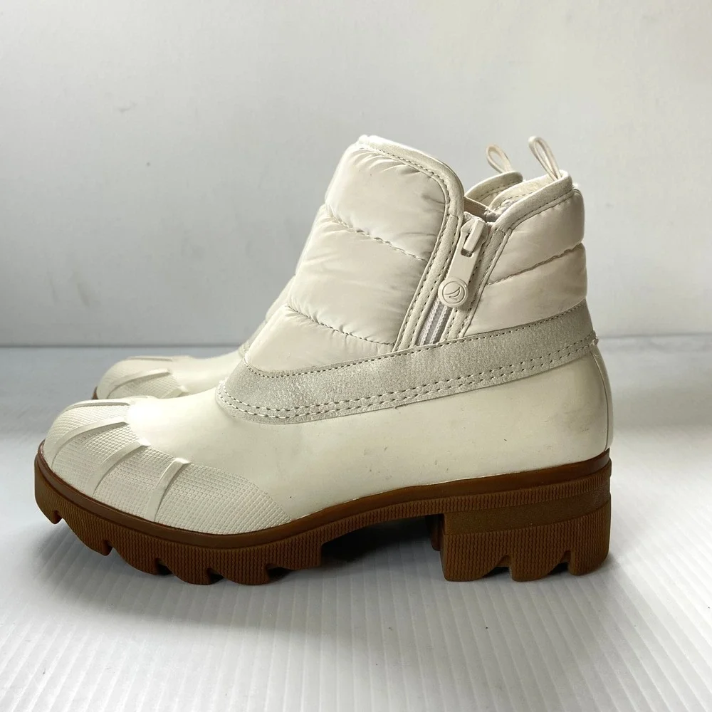Sperry Syren Ascent Round Toe Boots Off White‎ Womens 7.5
